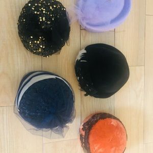 Set of 5 40’s to 50’s pill box style hats